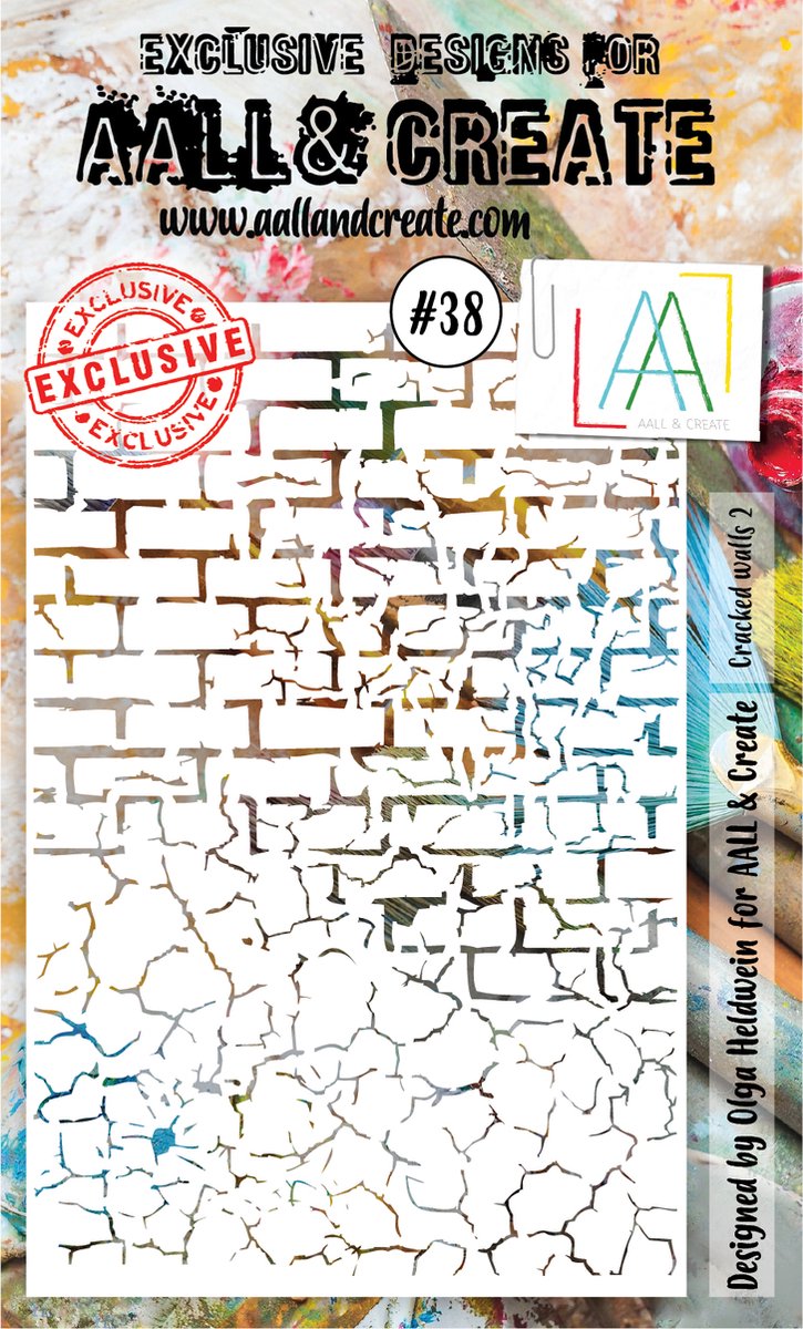 Masking Stencil A6 Cracked Walls 2 (AALL-PC-038)