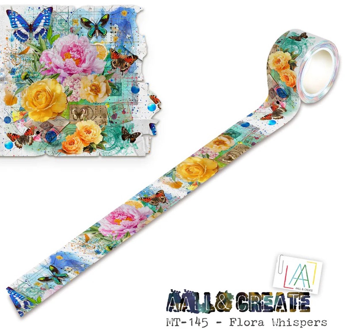 Washi tape 25 mm 10 m Flora Whispers