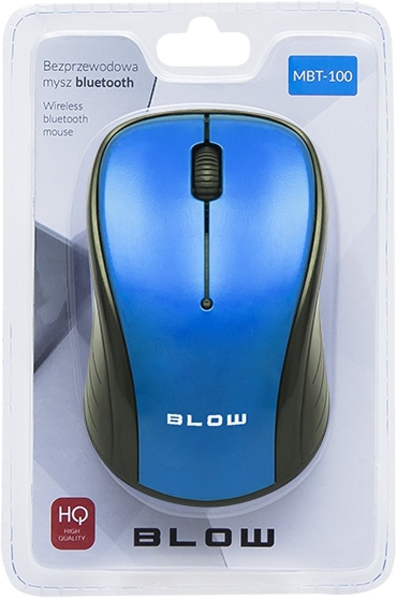 Computer Muis Bluetooth 1600DPI - Blauw-Zwart MBT-100