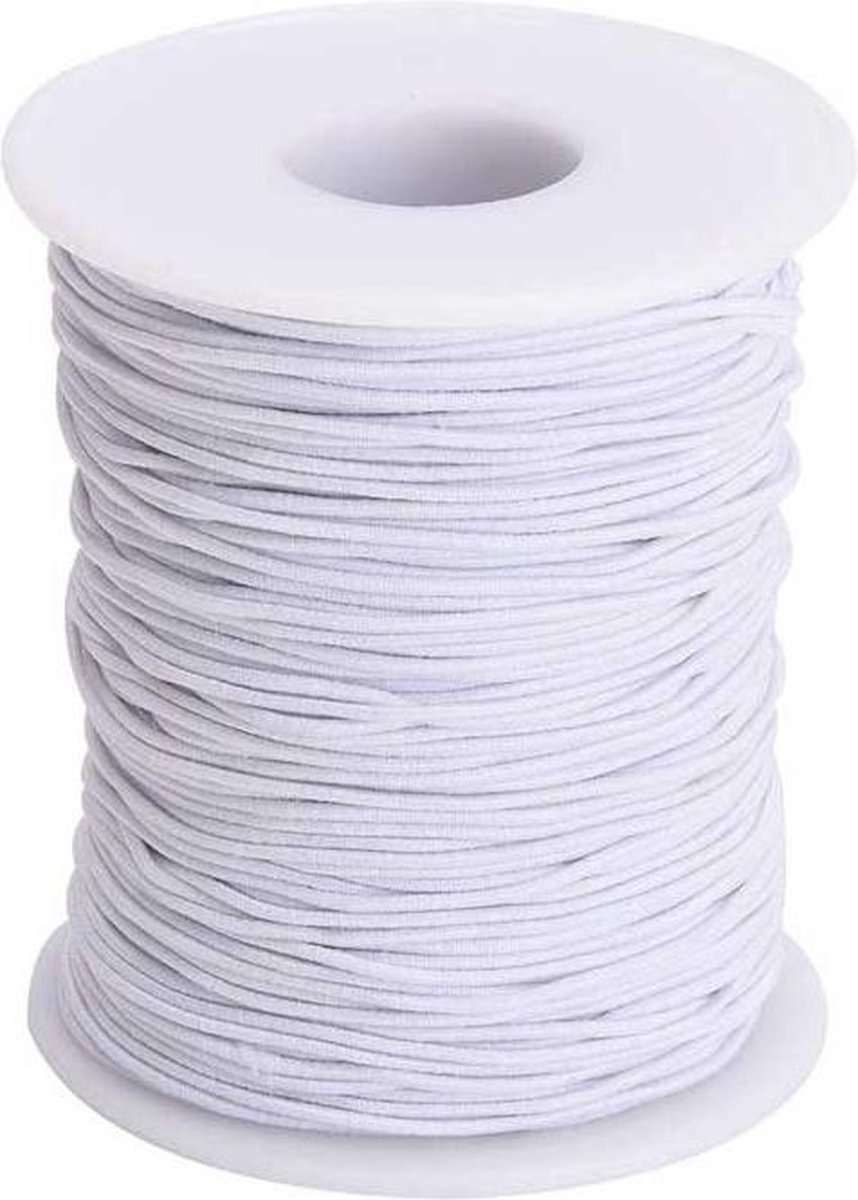 Elastisch Touw - 3 mm - Spandex (soft) - Wit - elastiek per meter