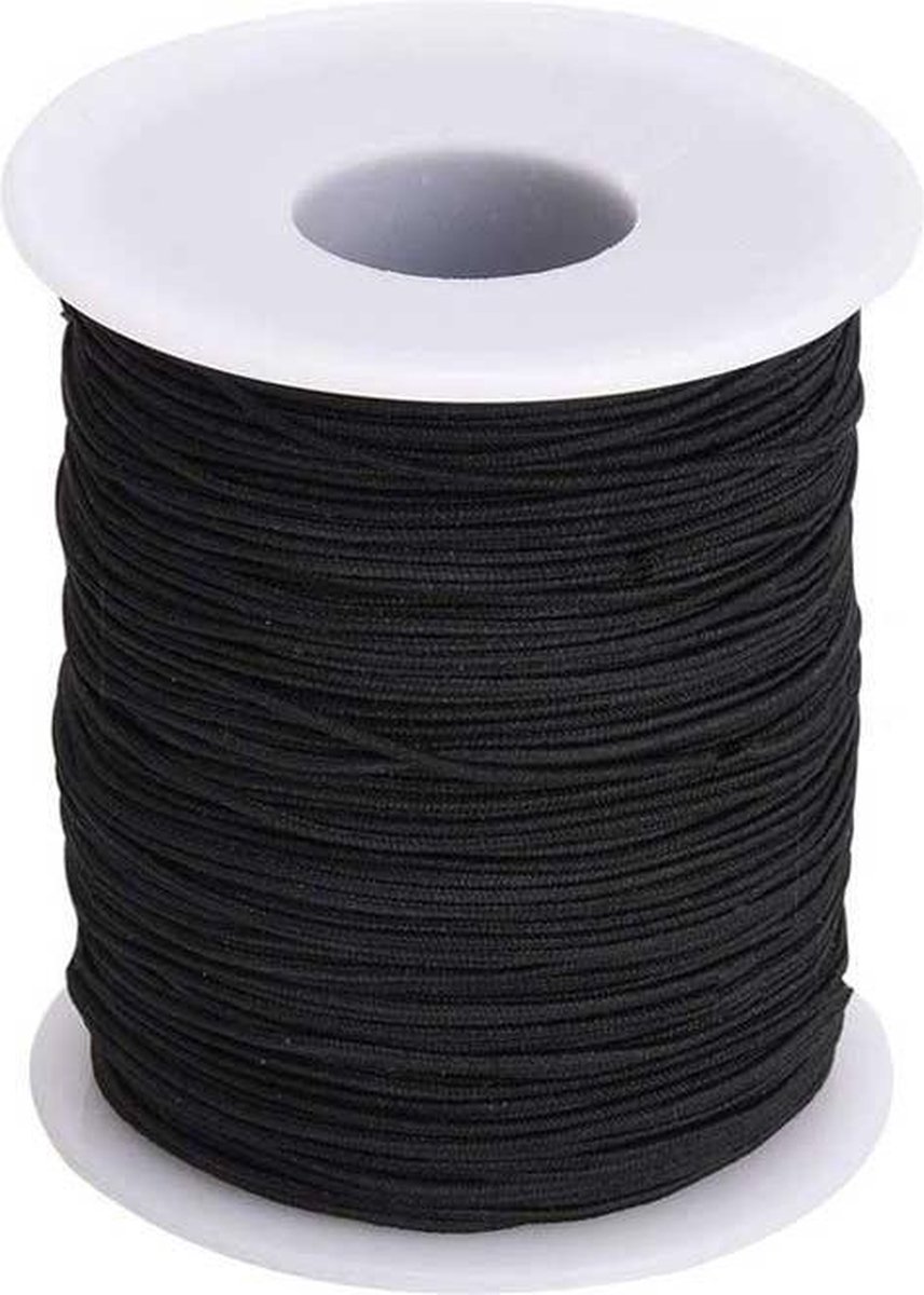 Elastisch Touw - 3 mm - Spandex (soft) - ZWART - elastiek per meter