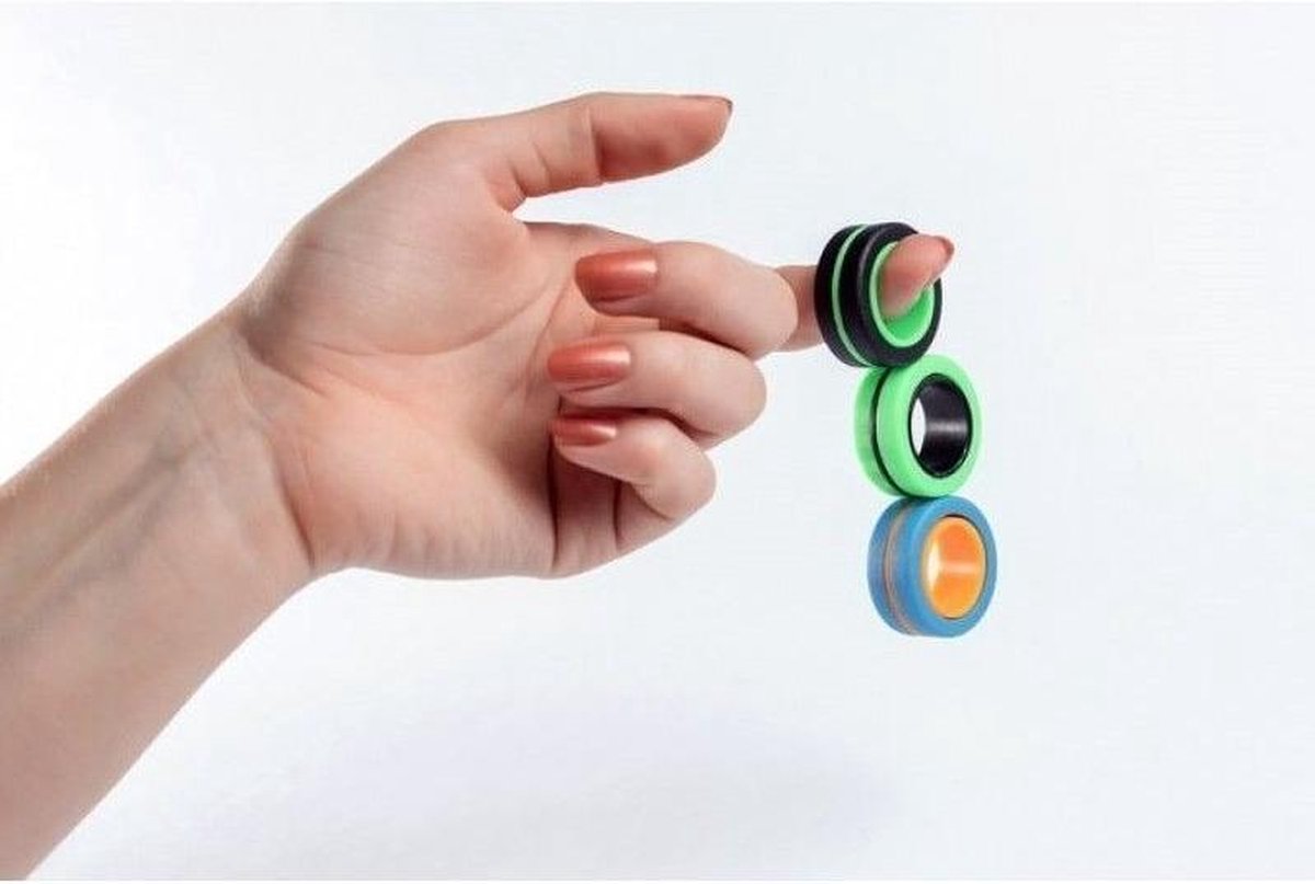 Magnetische Fidget Ringen - 3 stuks - Zwart