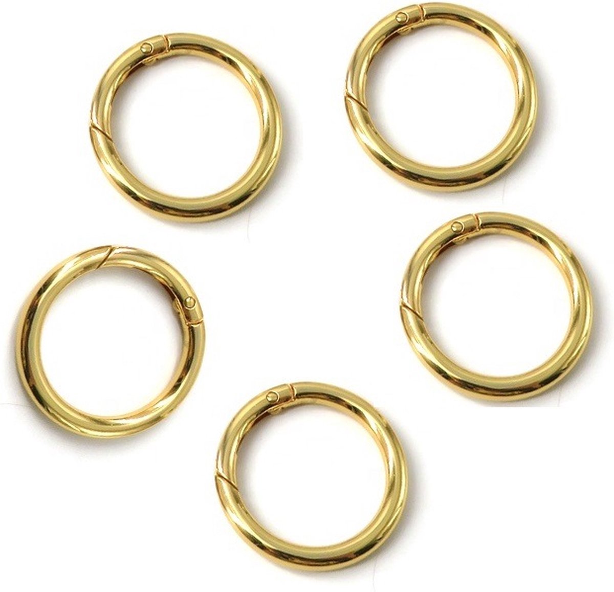 O-ring met veersluiting - 50mm - Goud - 5 stuks