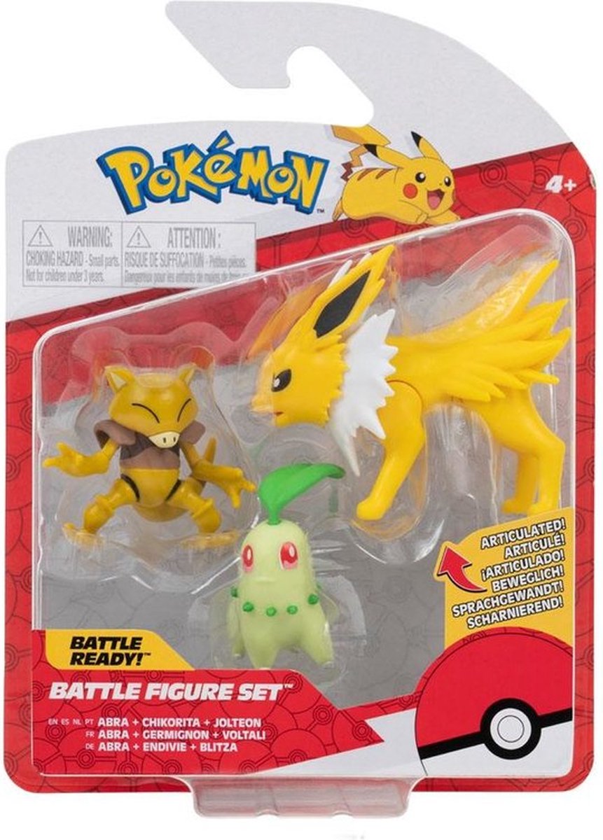 Pokemon Battle Figure Set - Abra, Chikorita & Jolteon