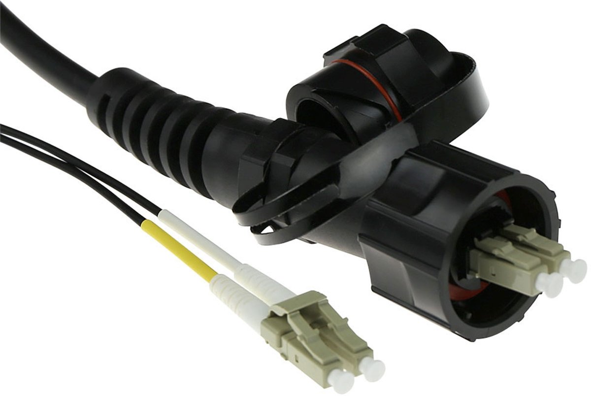 ACT 20 meter multimode 50/125 OM3 duplex fiber patch kabel met LC en IP67 LC connectoren RL7120