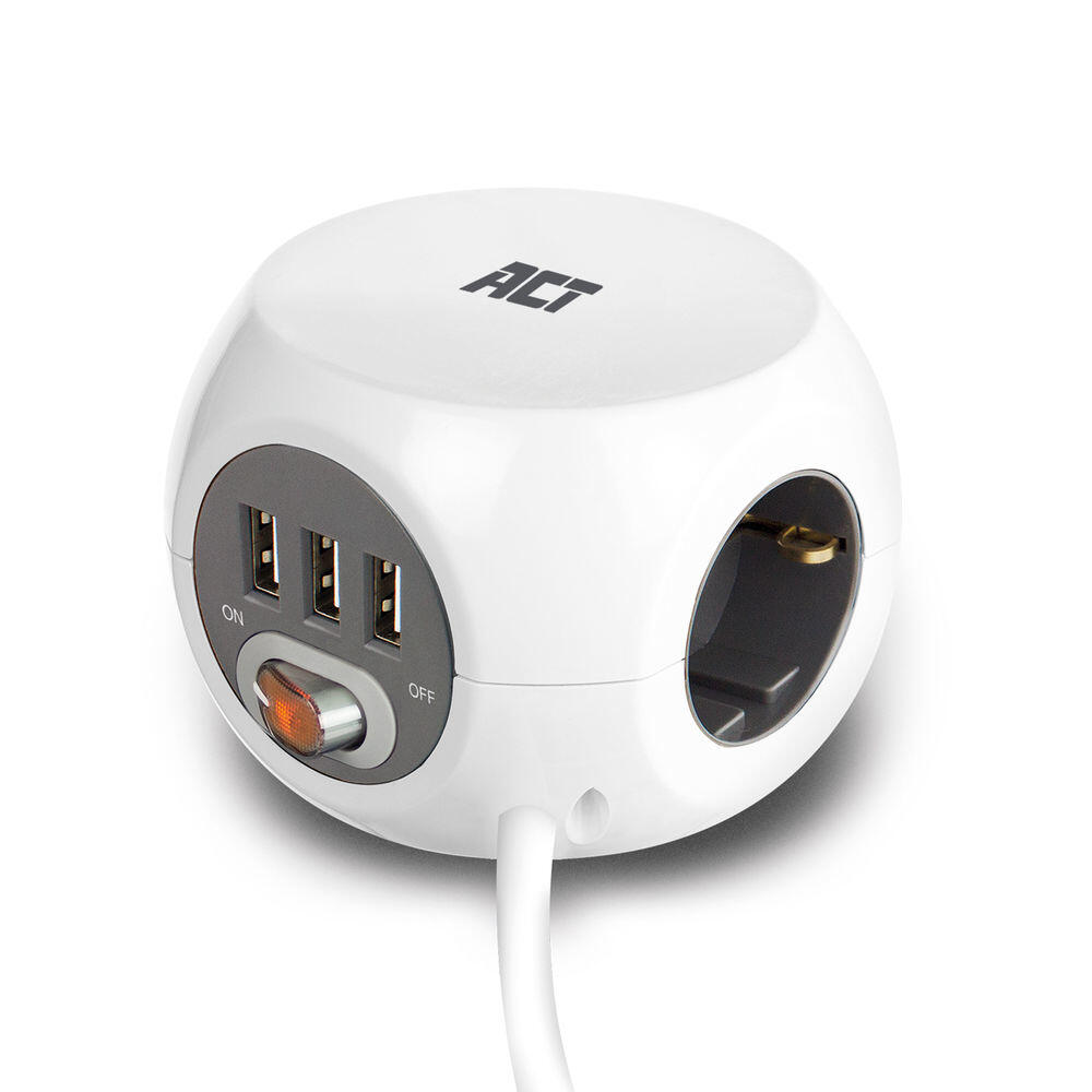 ACT AC2405 Stekkerdoos + USB-A