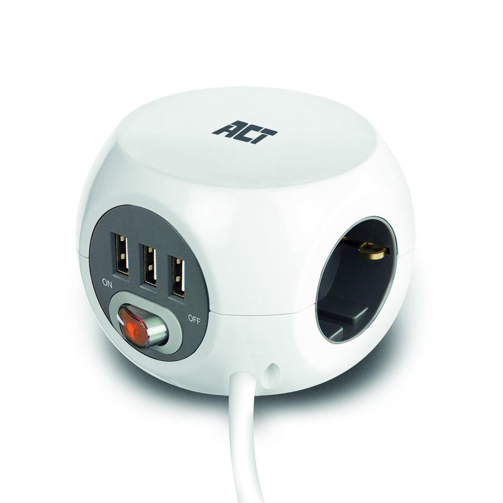 ACT AC2410 Stekkerdoos + USB-A