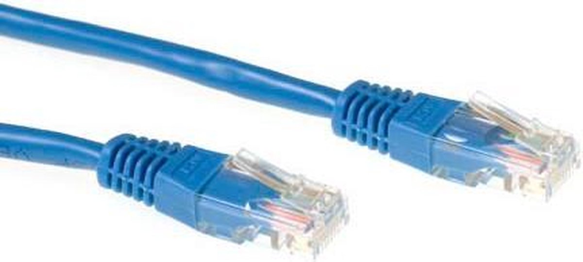 ACT Blauwe 0,25 meter UTP CAT6 patchkabel met RJ45 connectoren