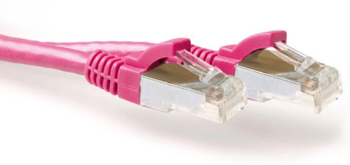 ACT FB8805 netwerkkabel 5 m Cat6a S/FTP (S-STP) Roze