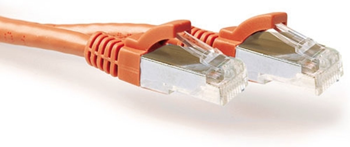 ACT Oranje 10,00 meter SFTP CAT6A patchkabel snagless met RJ45 connectoren