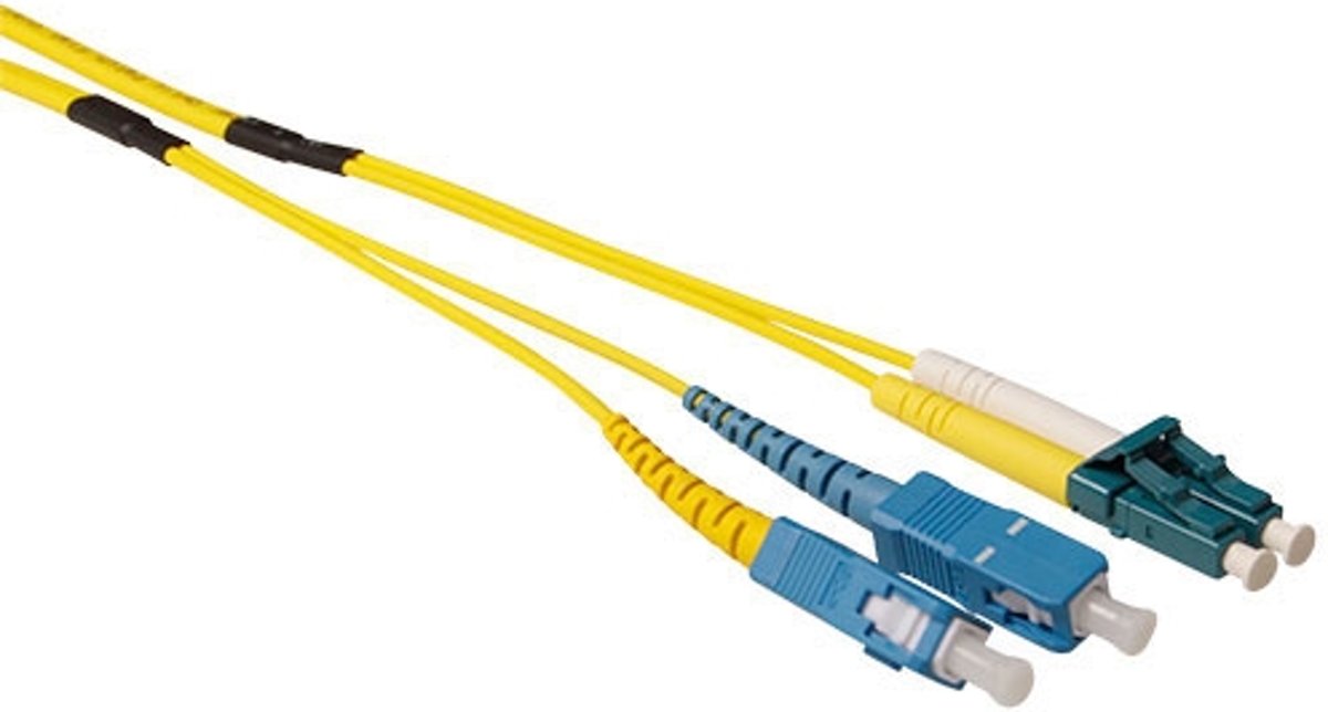 ACT RL5601 Glasvezel kabel 10 m OS2 2x LC 2x SC Yellow,Blue