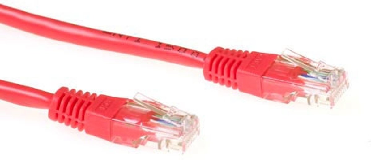 ACT Rode 0,25 meter UTP CAT6 patchkabel met RJ45 connectoren