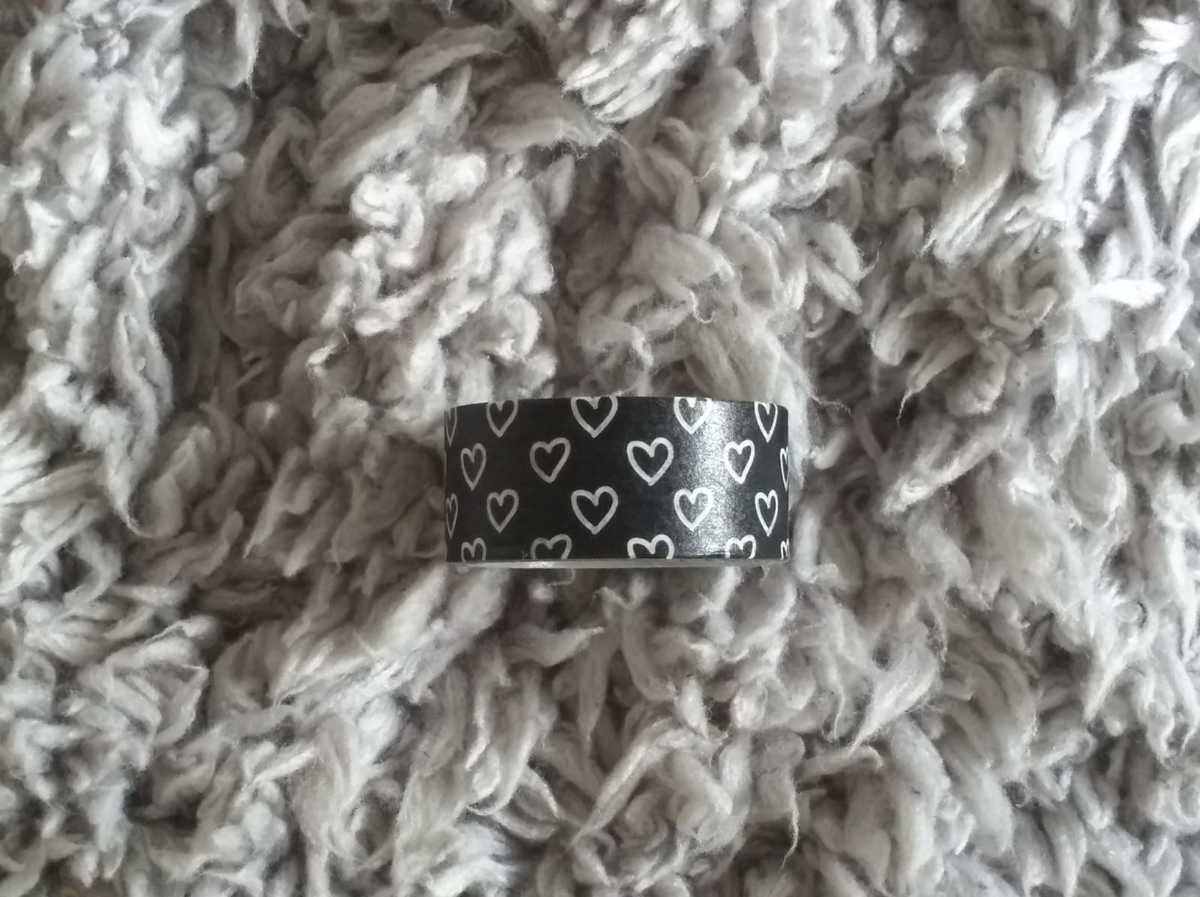 Washi Tape Zwart Met Witte Hartjes