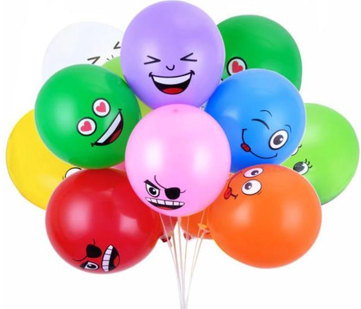 10 stuks  Latex Ballonnen  Leuke Grappige set  vrolijke gezichten  smileys