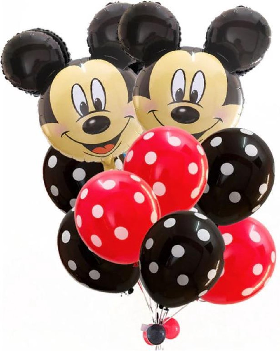 Set Mickey Mouse ballonnen - 12 stuks - Rood