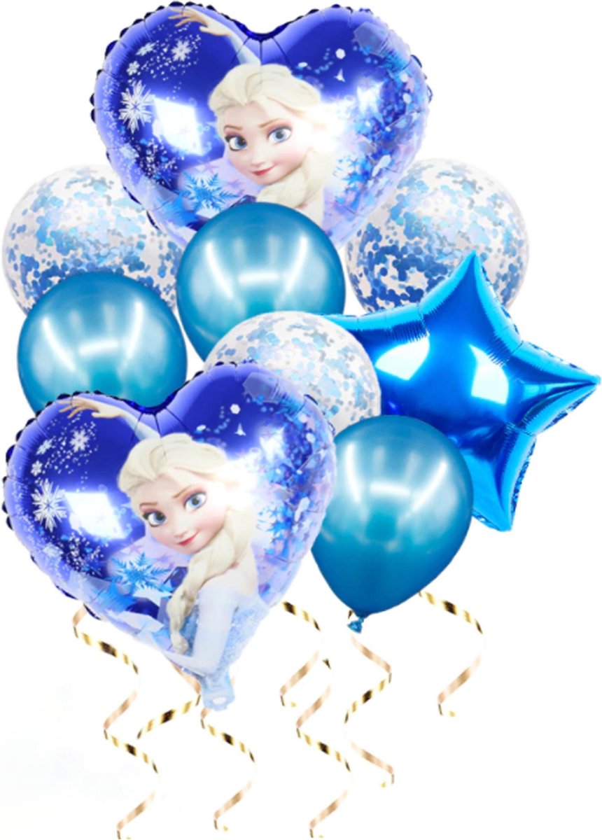 Set folie ballonnen - Frozen - Elsa - blauw - set van 10