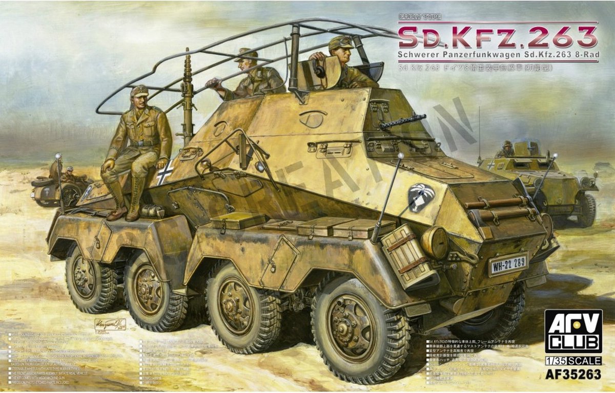 AFV-Club Sd.Kfz.263 Schwerer Panzerfunkwagen (Panzerspähwagen) 8-Rad + Ammo by Mig lijm