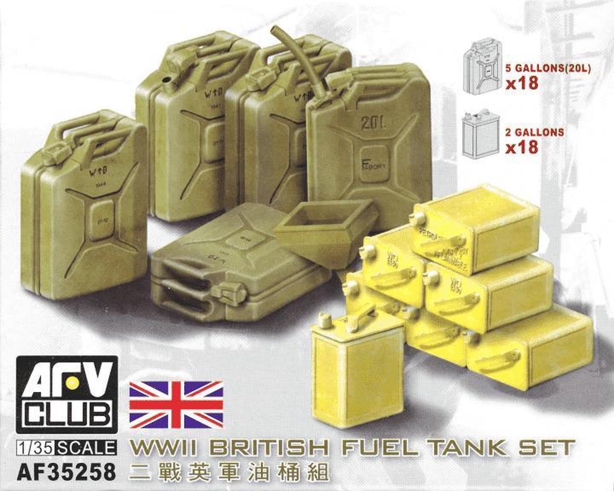 1:35 AFV Club 35258 WWII British fuel tank set  Plastic kit