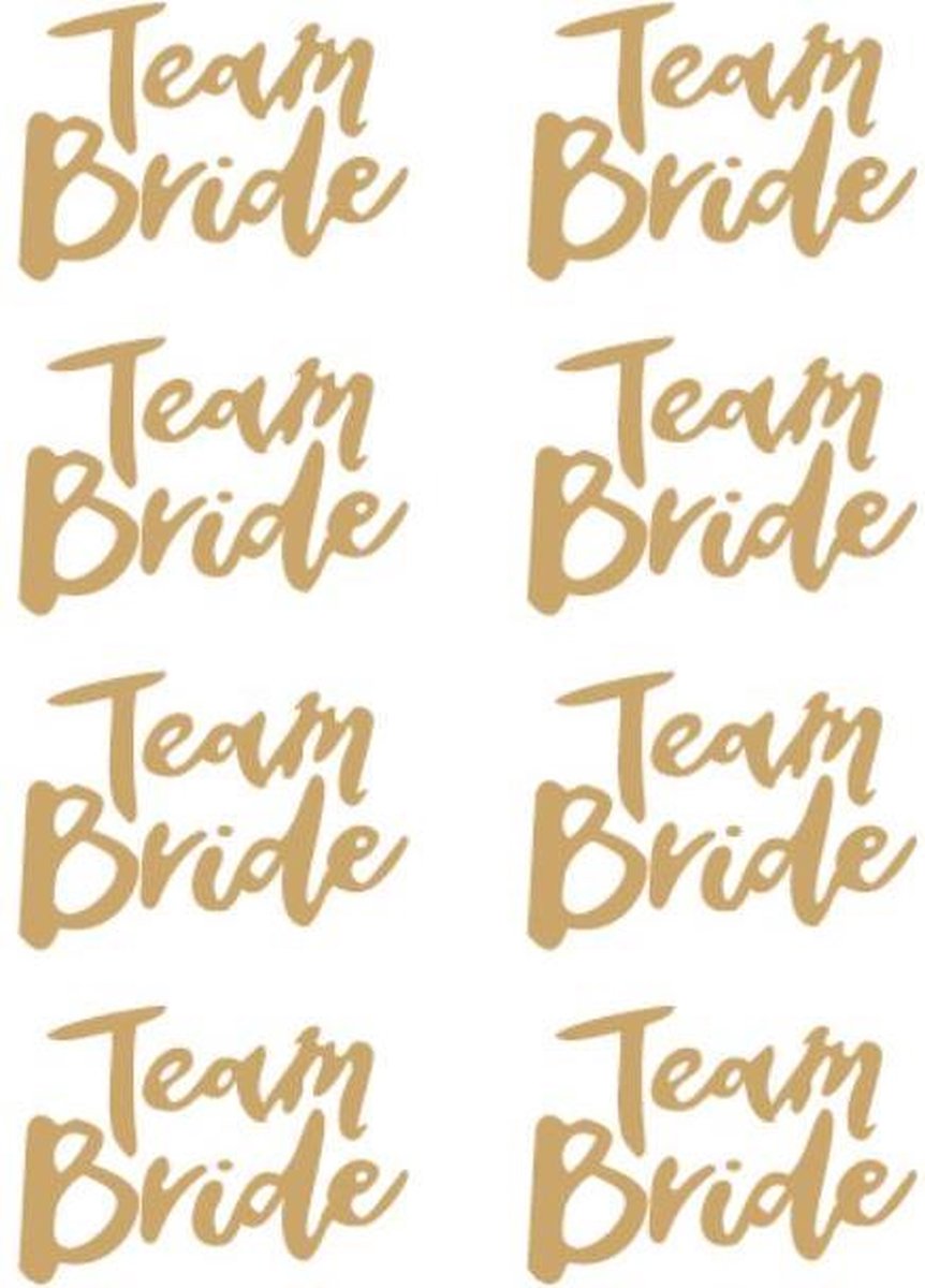 Team Bride Tattoos - 16 stuks - afwasbare tattoos - tatoeage - vrijgezellenfeest vrouw - bachelorette - team bride - engaged - mr - mrs - party - feest - goud - tattoos