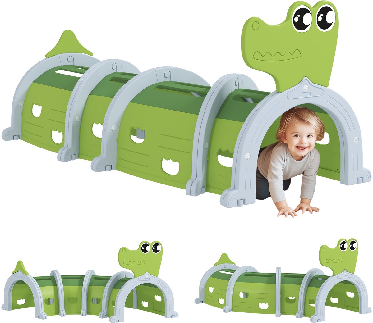   Kinderspeeltunnel HDPE, plastic 194L x 88B x 92H cm Groen