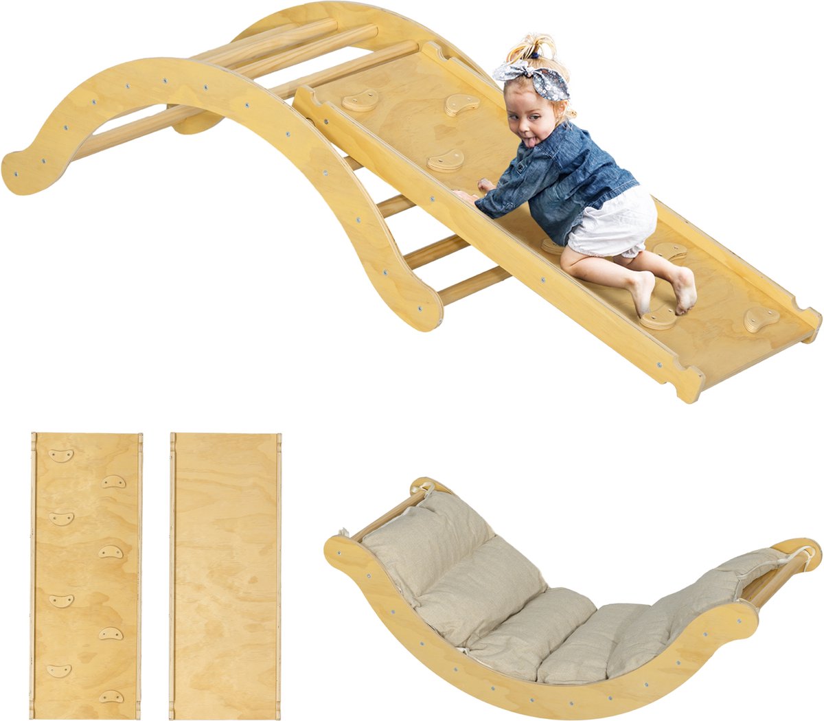     voor Kinderen Grenenhout, meerlaags paneel 168L x 49,5B x 39,5H cm Natuurlijk hout