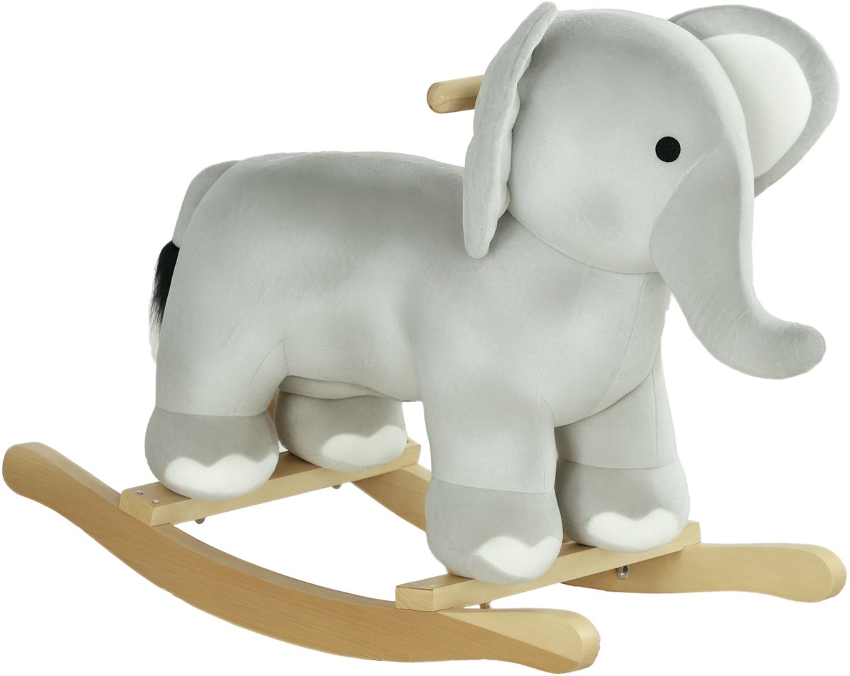   hobbelpaard - geluidseffecten - stabiele basis - grijs