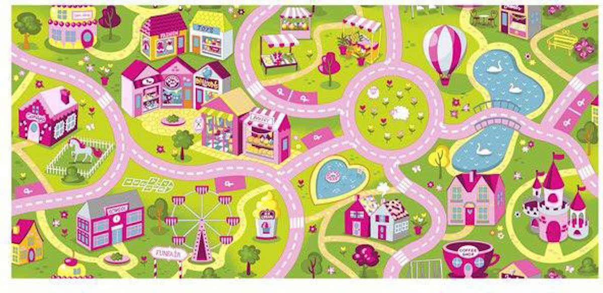 Kindervloerkleed meisjes SWEET TOWN 140x200