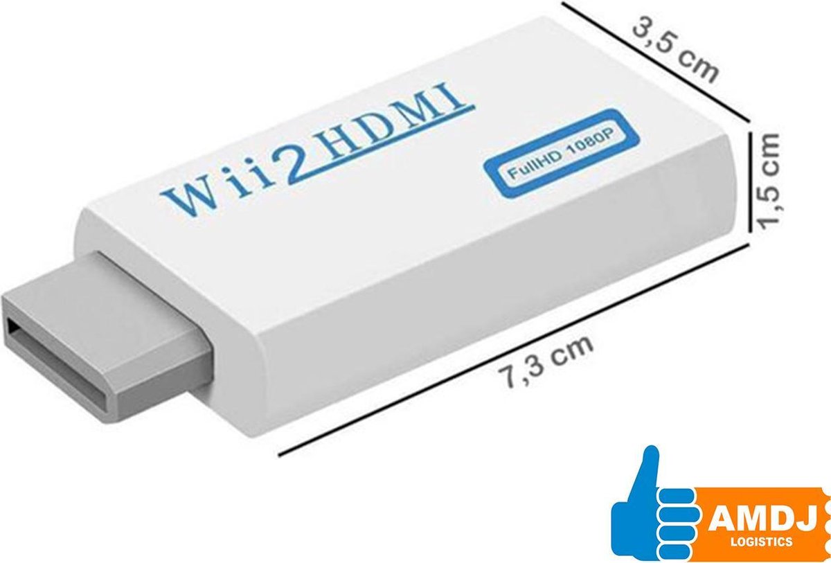 HDMI adapter voor Nintendo Wii - Converter - Inclusief Audio Port - 3,5mm Jack - Omvormer - Verloop - High Speed - Full HD - TV - Laptop - Screen - Scherm