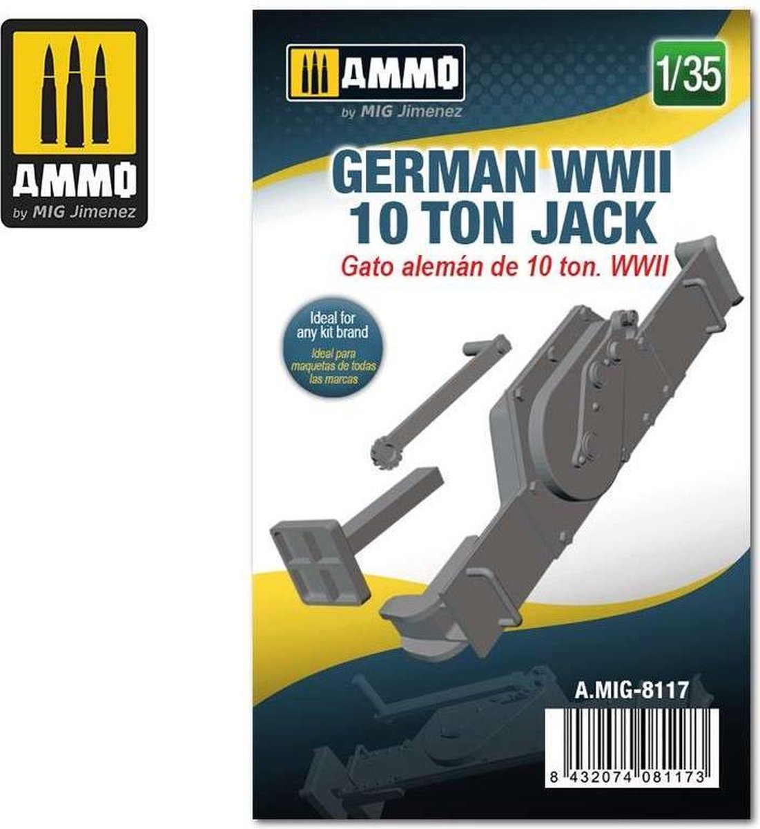 1:35 AMMO MIG 8117 GERMAN WWII 10 TON JACK Resin onderdeel