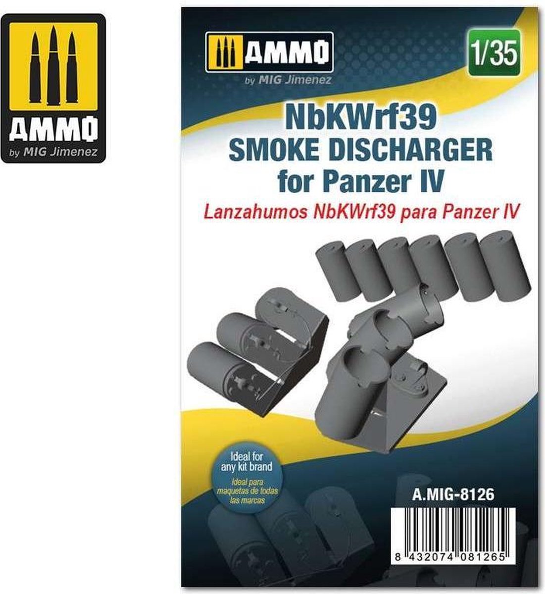 1:35 AMMO MIG 8126 NBKWRF39 SMOKE DISCHARGED for PANZER IV Resin onderdeel