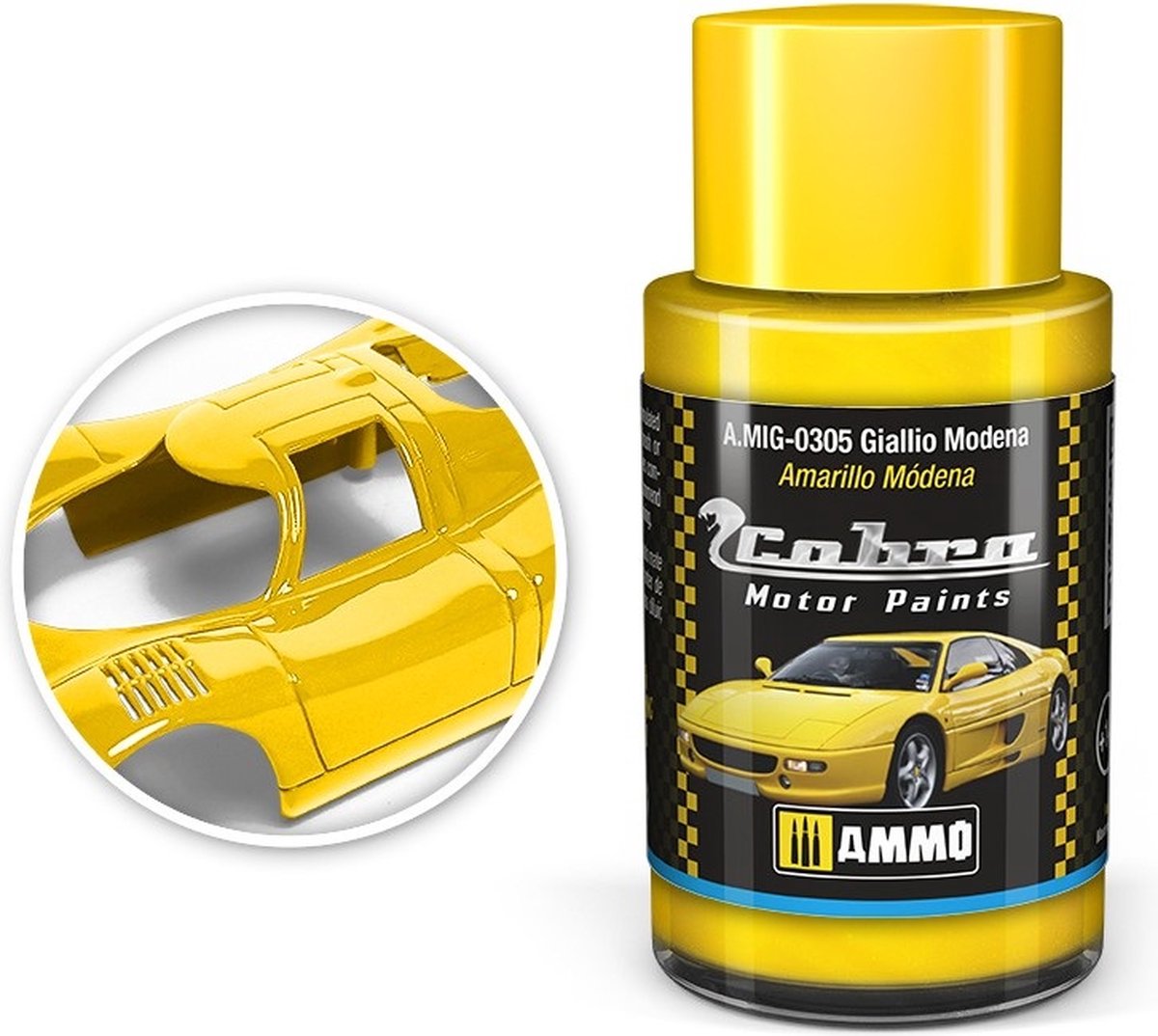 AMMO MIG 0305 Cobra Motor Paints - Giallio Modena - Matt - Acryl - 30ml Verf potje