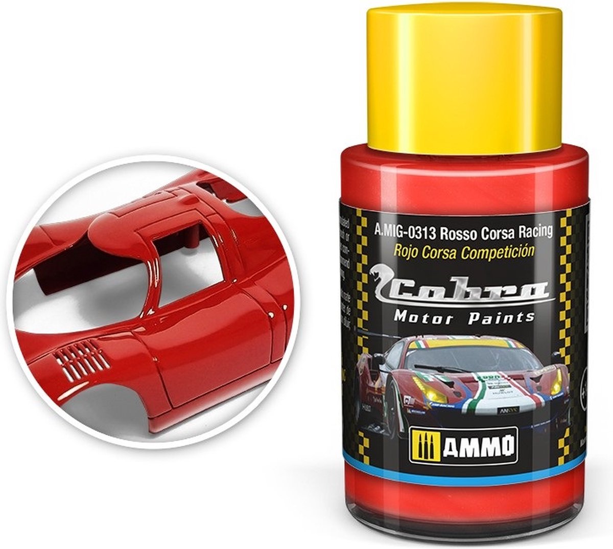 AMMO MIG 0313 Cobra Motor Paints - Rosso Corsa Racing - Matt - Acryl - 30ml Verf potje