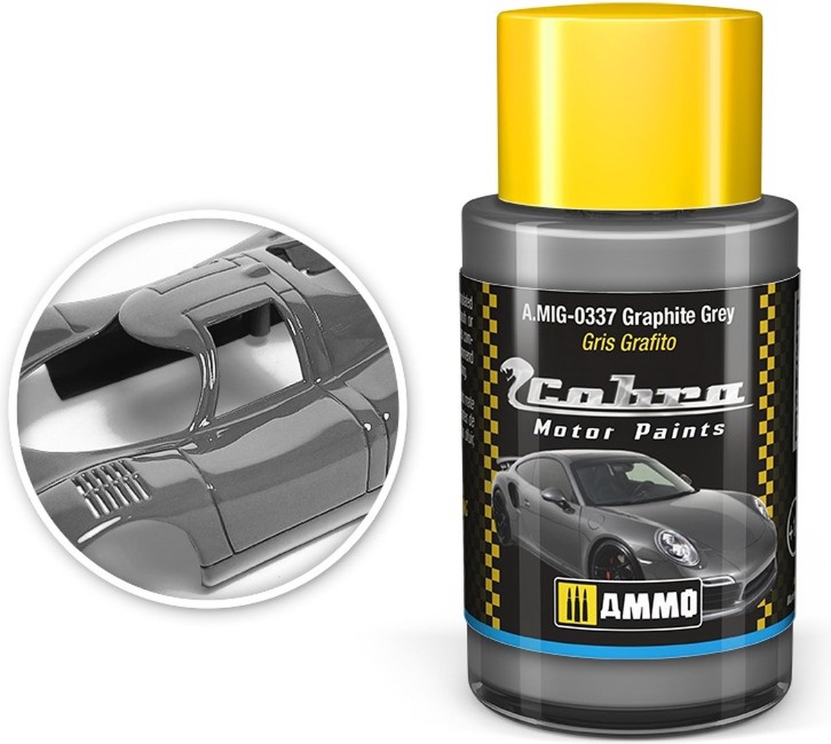 AMMO MIG 0337 Cobra Motor Paints - Graphite Grey - Matt - Acryl - 30ml Verf potje