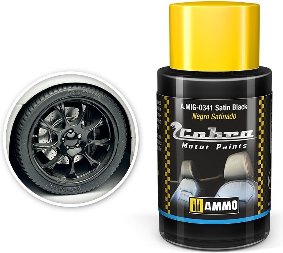 AMMO MIG 0341 Cobra Motor Paints - Satin Black - Matt - Acryl - 30ml