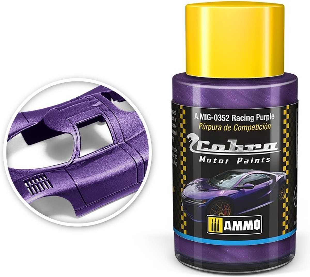 AMMO MIG 0352 Cobra Motor Paints - Racing Purple - Matt - Acryl - 30ml Verf potje