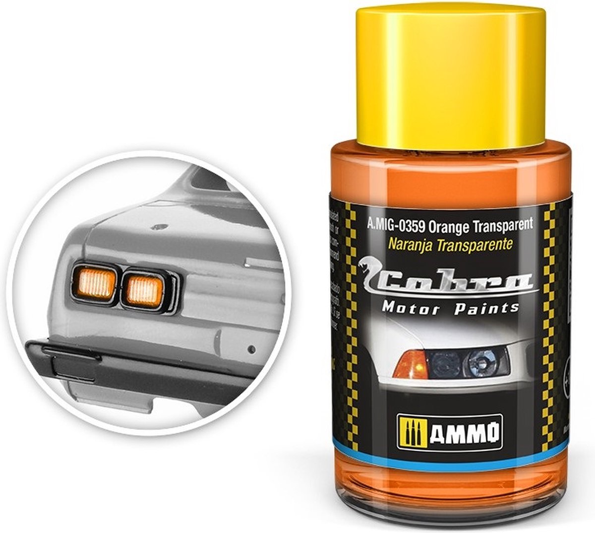 AMMO MIG 0359 Cobra Motor Paints - Orange Transparent - Matt - Acryl - 30ml Verf potje