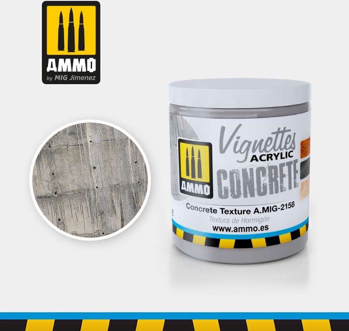 AMMO MIG 2158 Concrete Texture - Vignettes Acrylic - 100ml Effecten potje