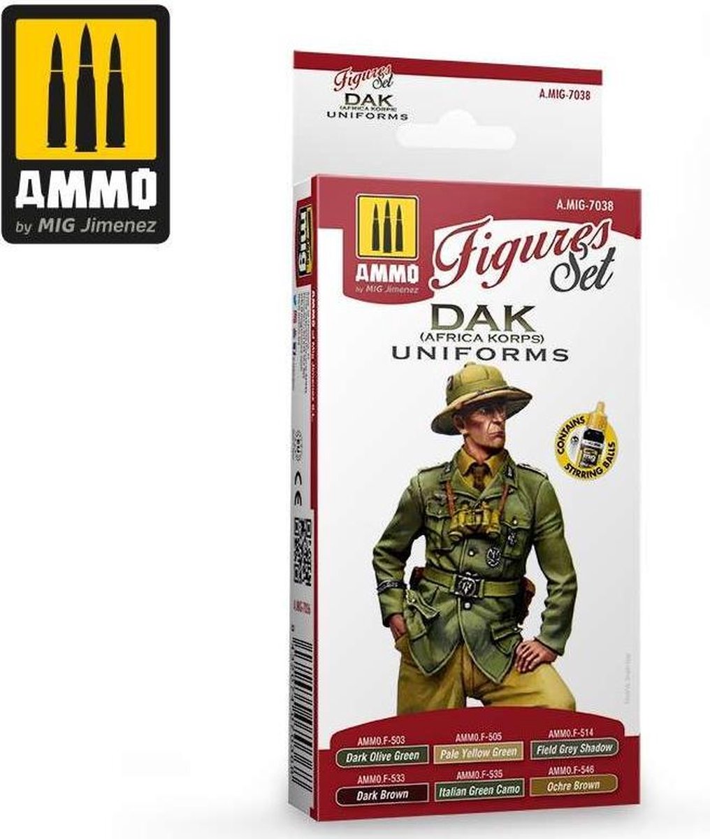 AMMO MIG 7038 DAK Uniforms Africa Korps Figures - Acryl Set Verf set