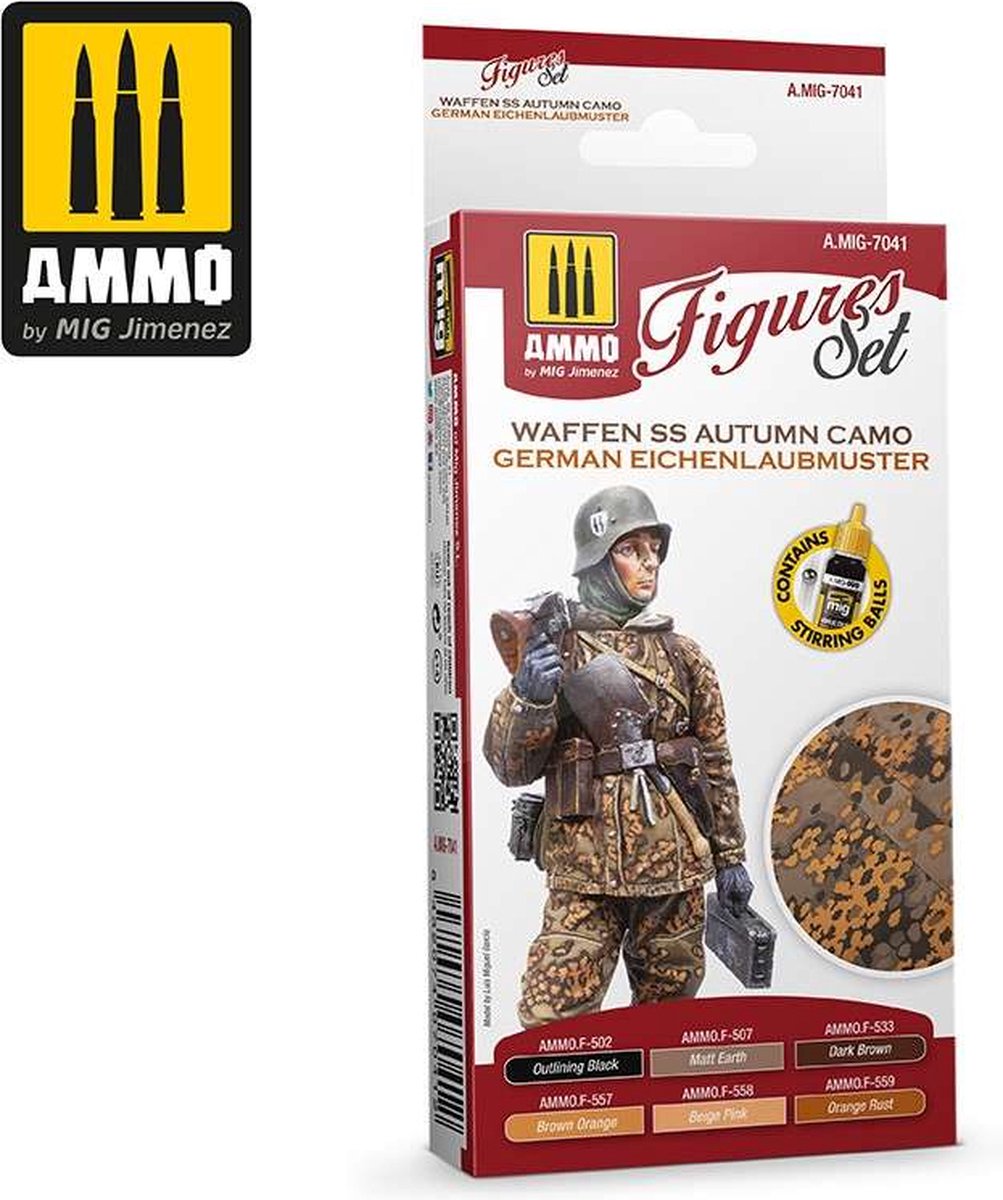 AMMO MIG 7041 WAFFEN SS Autumn Camo. German Einchenlaubmuster - Acryl Set Verf set