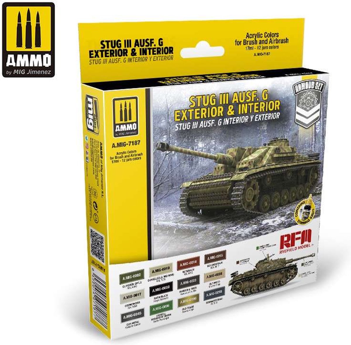 AMMO MIG 7187 STUG III AUSF. G Exterior & Interior - Acryl Set Verf set