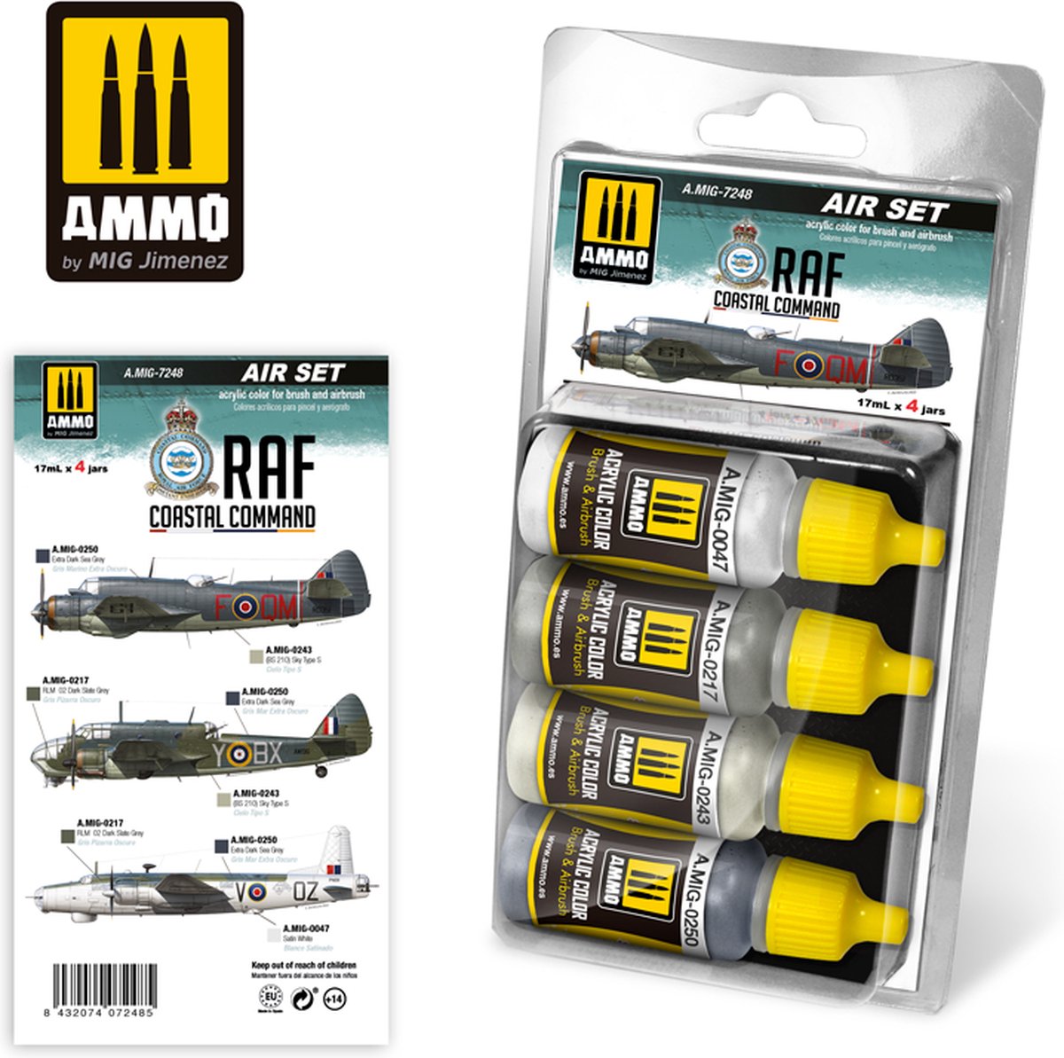 AMMO MIG 7248 RAF Coastal Comannd WWII - Acryl Set Verf set