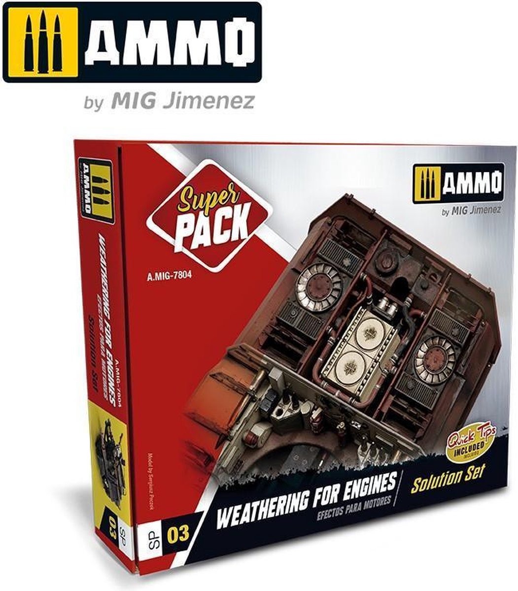 AMMO MIG 7804 Weathering for engines - Super Pack!  Verf set