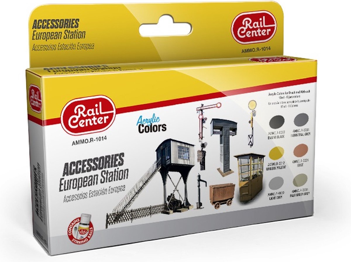 AMMO MIG Hobbyverf Acrylverf - MIG R1014 Accessoires European Sation - Acryl Set Verf set - 6x 15 ml