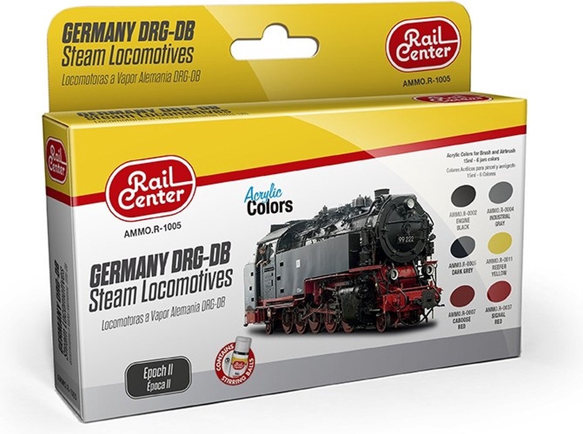 AMMO MIG R1005 German DRG-DB Steam Locomotives EP II - Acryl Set Verf set