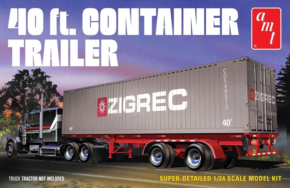 1:24 AMT 1196 40 FT Semi Container Trailer  Plastic kit