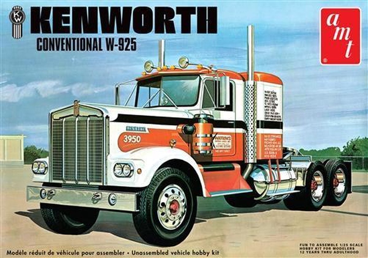 1:25 AMT 1021 Kenworth W925 Conventional Moving On Plastic kit