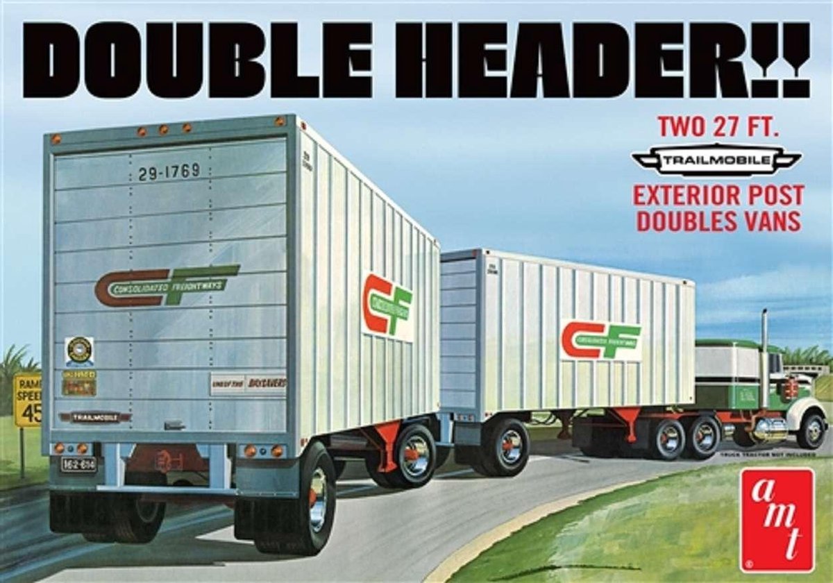 1:25 AMT 1132 Double Header - Tandem Trailers Plastic kit