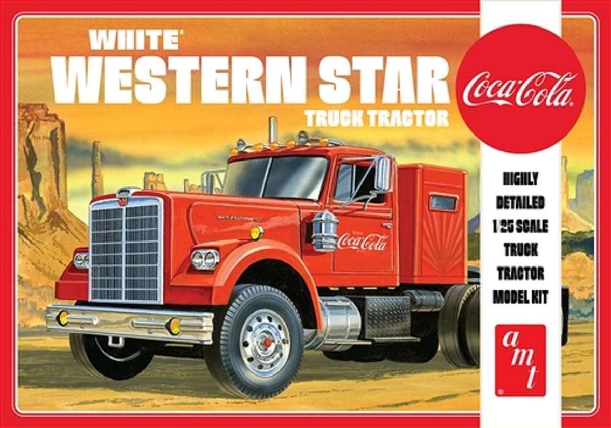 1:25 AMT 1160 White Western Star - Semi Tractor - Coca Cola Plastic kit