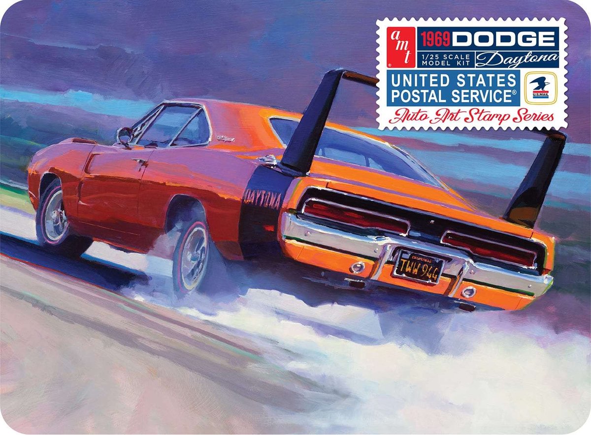 1:25 AMT 1232 USPS 1969 Dodge Daytona - Auto Art Stamp Series Plastic kit