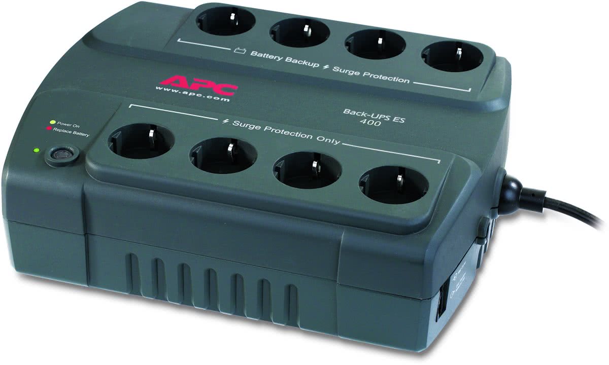 APC Back-UPS 400VA - Noodstroomvoeding / 8x stopcontact